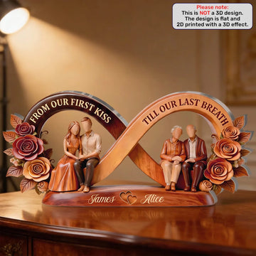 From Our First Kiss Till Our Last Breath - Personalized Custom Shaped Acrylic Plaque 1