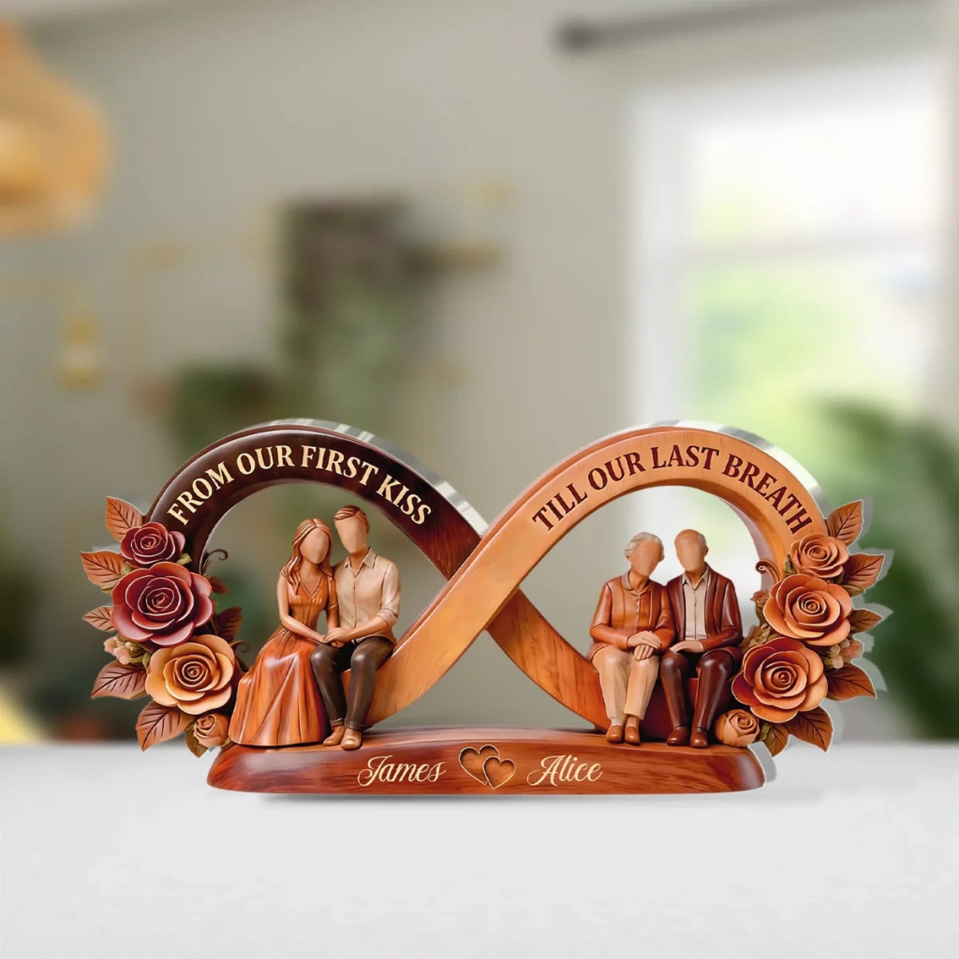From Our First Kiss Till Our Last Breath - Personalized Custom Shaped Acrylic Plaque 4
