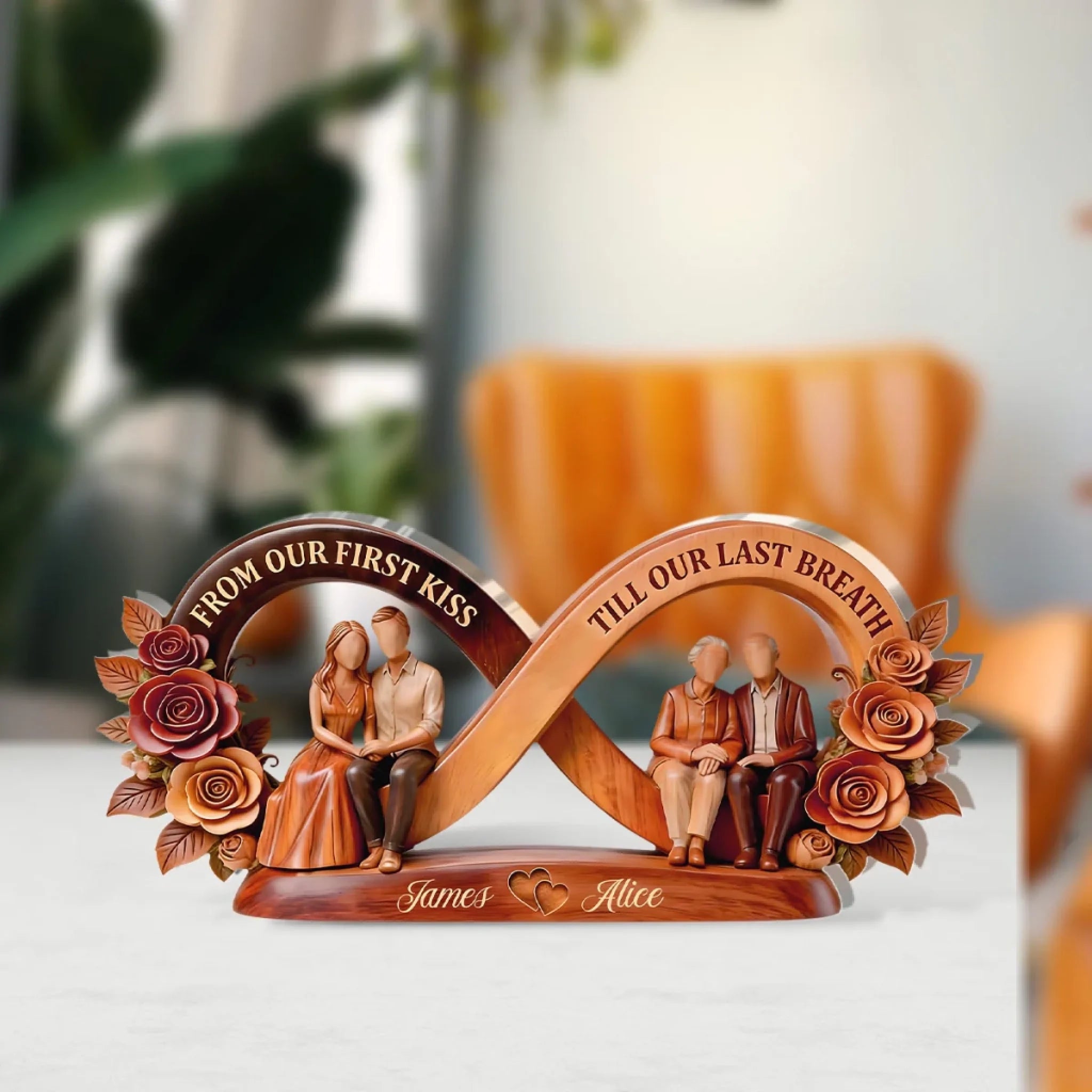 From Our First Kiss Till Our Last Breath - Personalized Custom Shaped Acrylic Plaque 3