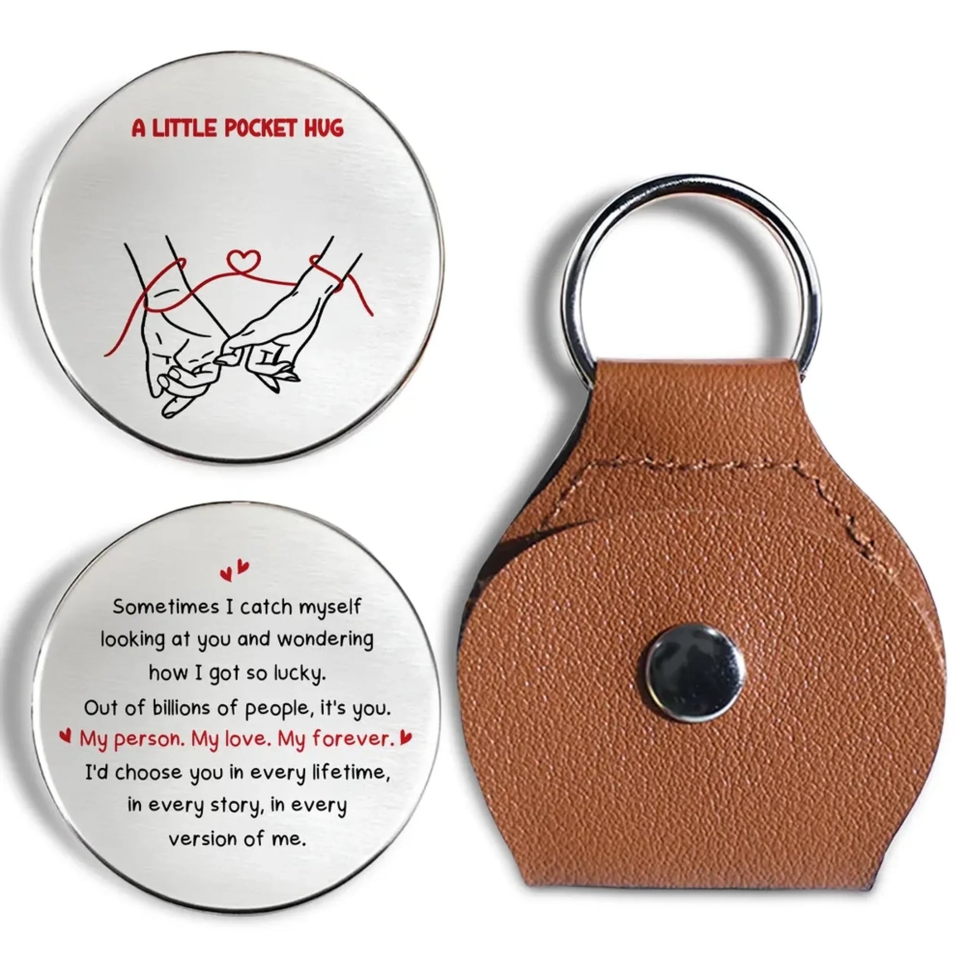 How Lucky I Am - Personalized Custom Pocket Coin Keychain 6