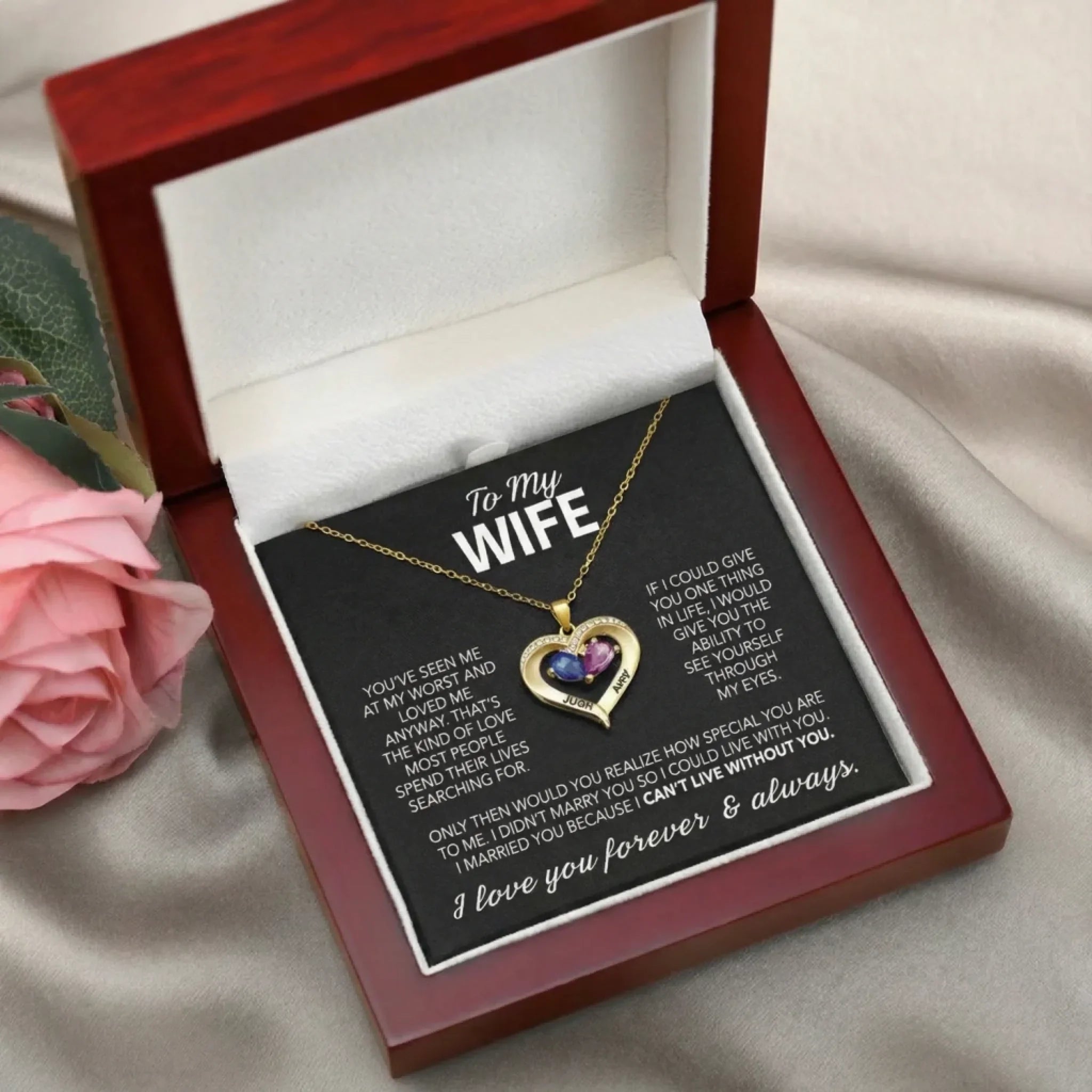 I Love You Forever Birthstone Necklace 2