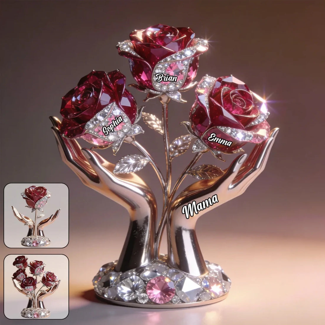 Crystal Rose Bouquet for Mom – Personalized Mother’s Day Acrylic Plaque 1
