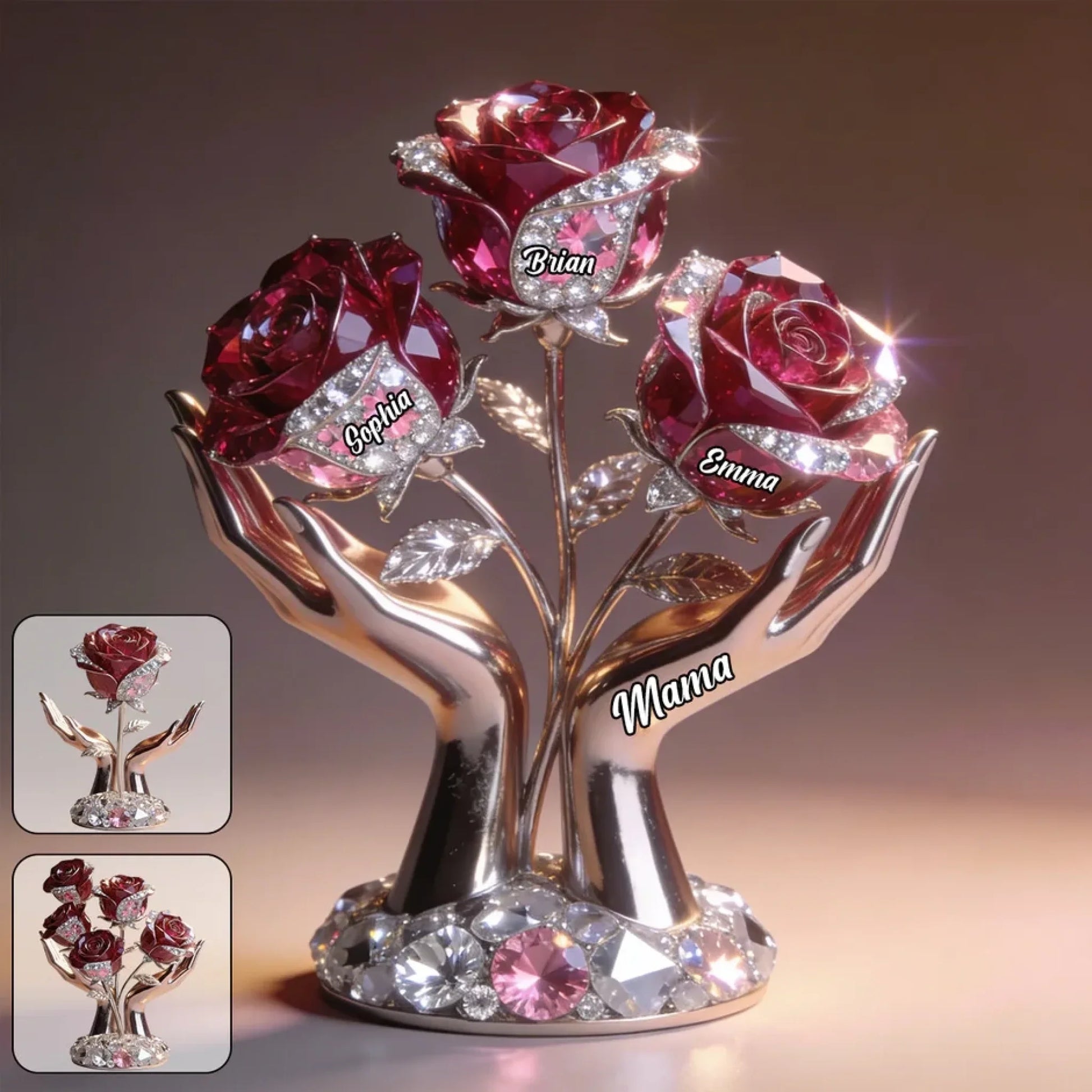 Crystal Rose Bouquet for Mom – Personalized Mother’s Day Acrylic Plaque 1