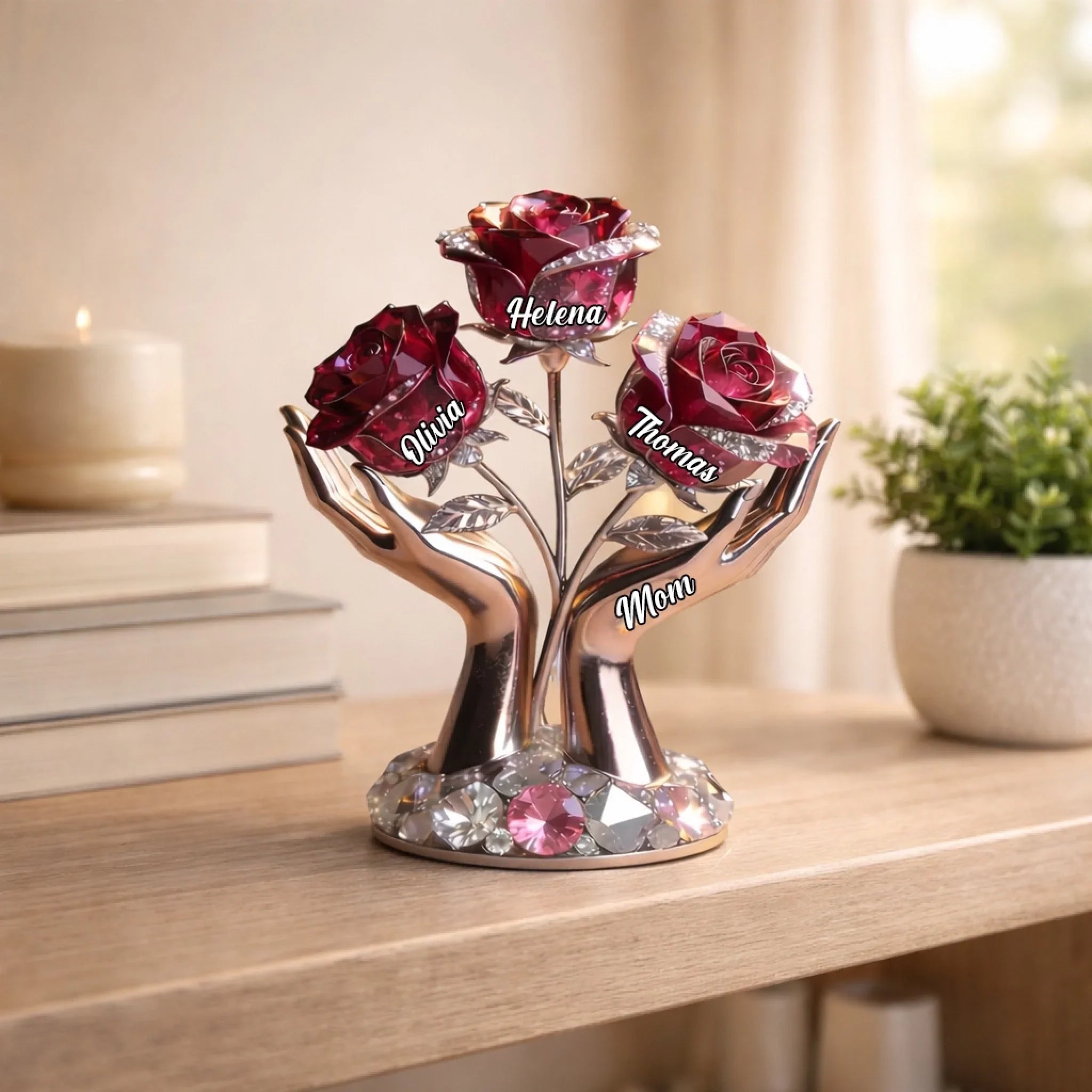 Crystal Rose Bouquet for Mom – Personalized Mother’s Day Acrylic Plaque 3