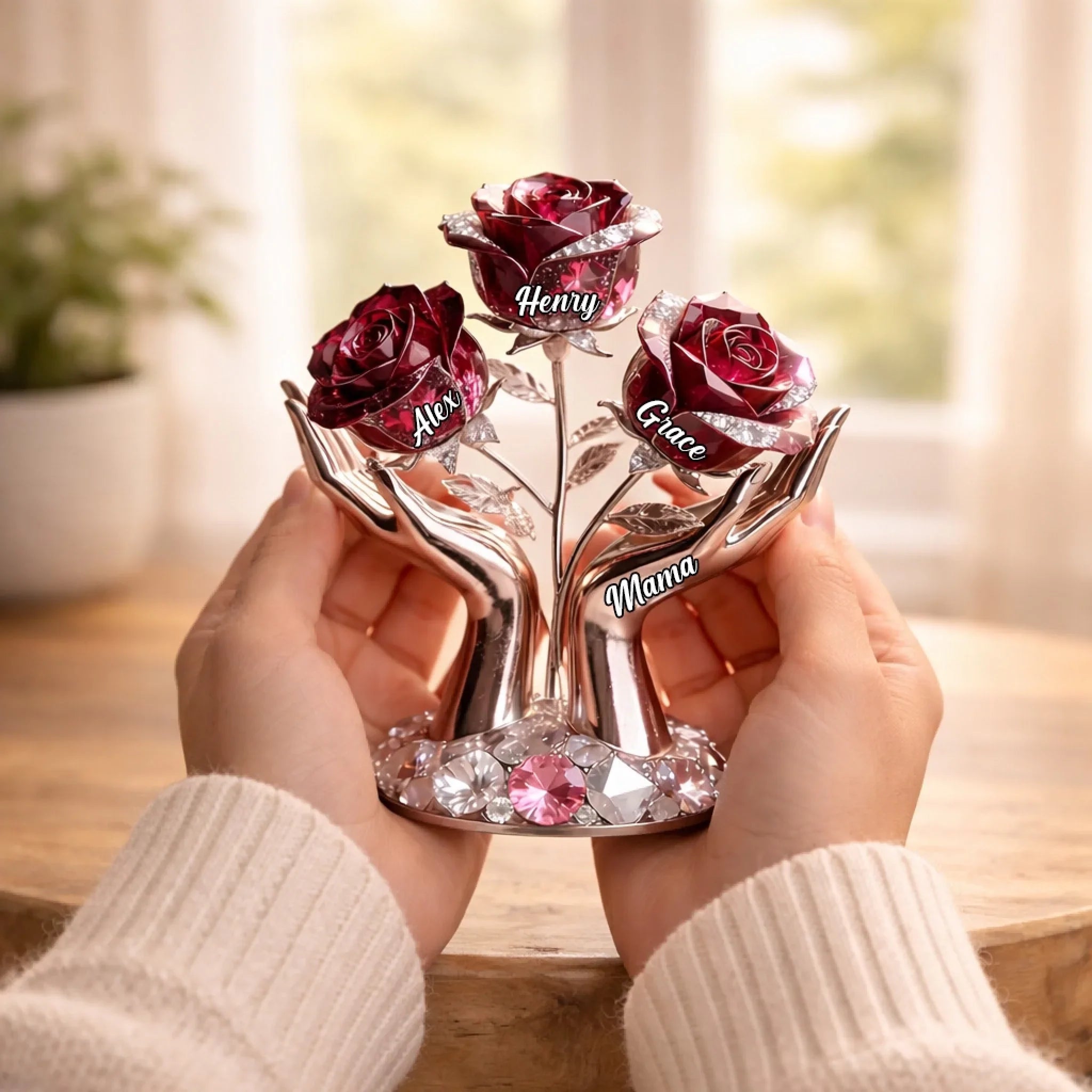 Crystal Rose Bouquet for Mom – Personalized Mother’s Day Acrylic Plaque 4