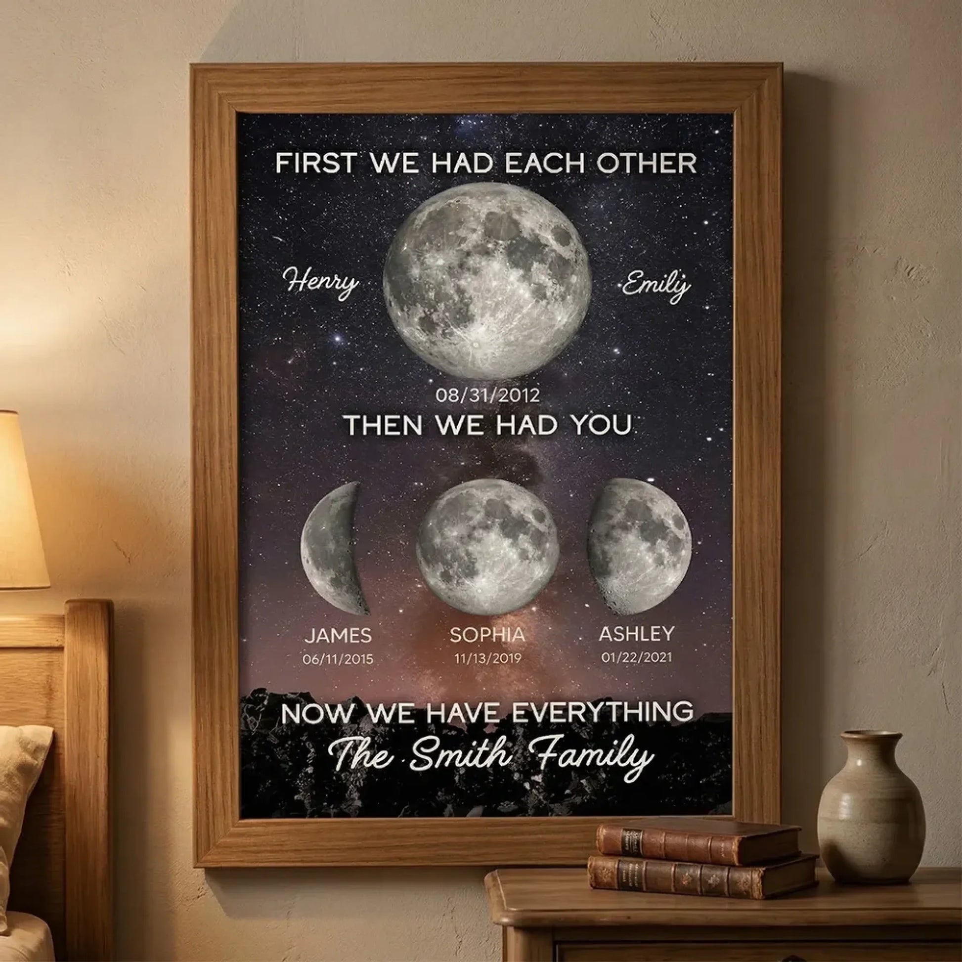 Family Forever Love We Have Everything Custom Birth Moon Phase 2