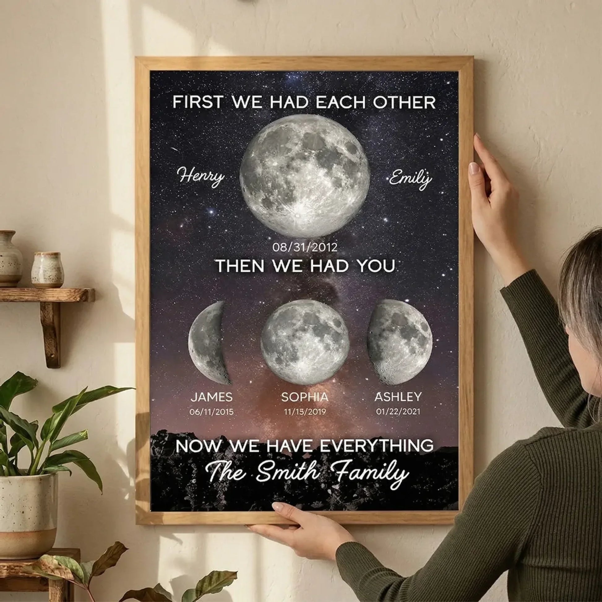 Family Forever Love We Have Everything Custom Birth Moon Phase 3