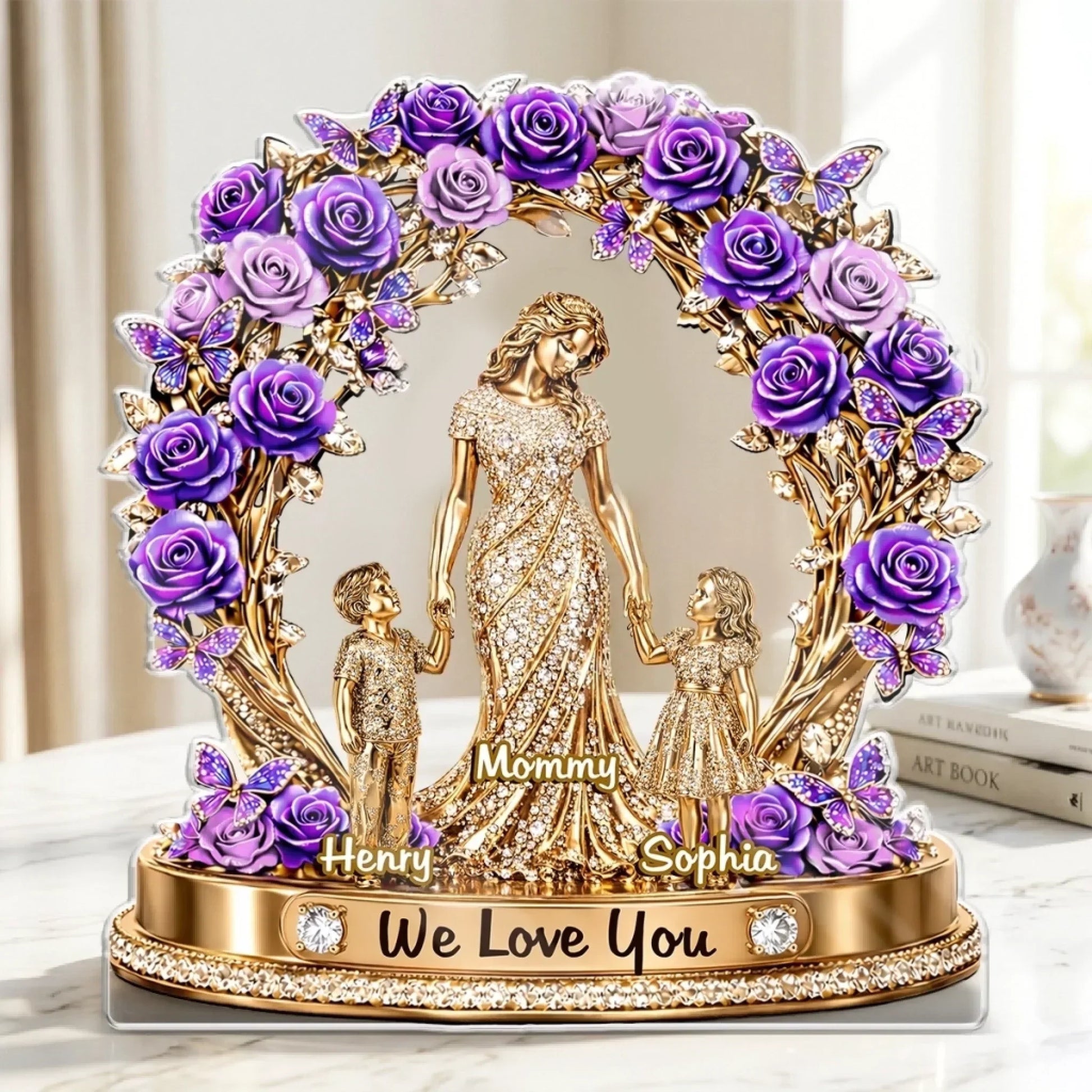 Mom Makes Every Day Beautiful - Personalized Acrylic Plaque - Mother's Day Gifts For Mom, Grandma 1