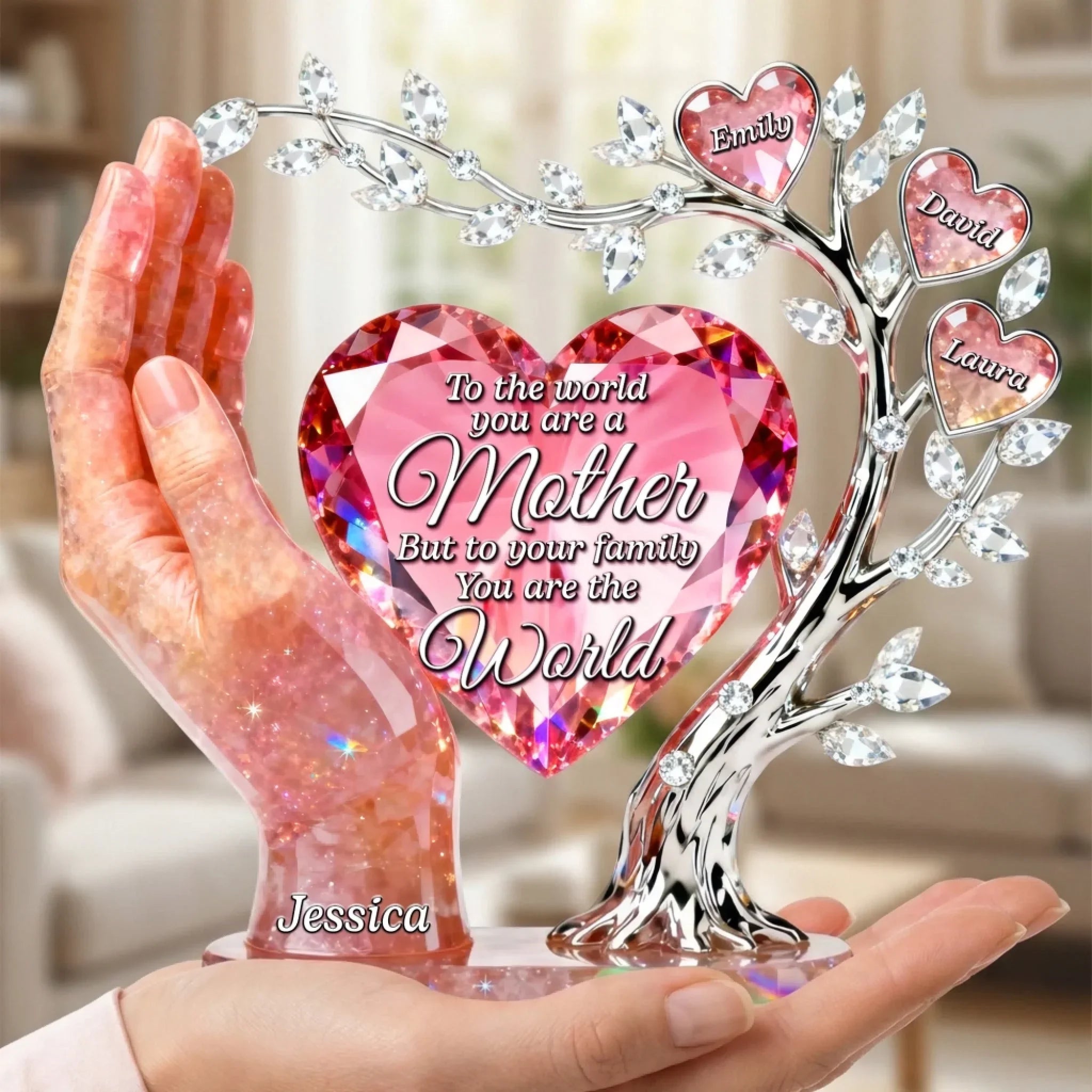 Heart of Family Acrylic Plaque – Personalized Gifts For Mom 2