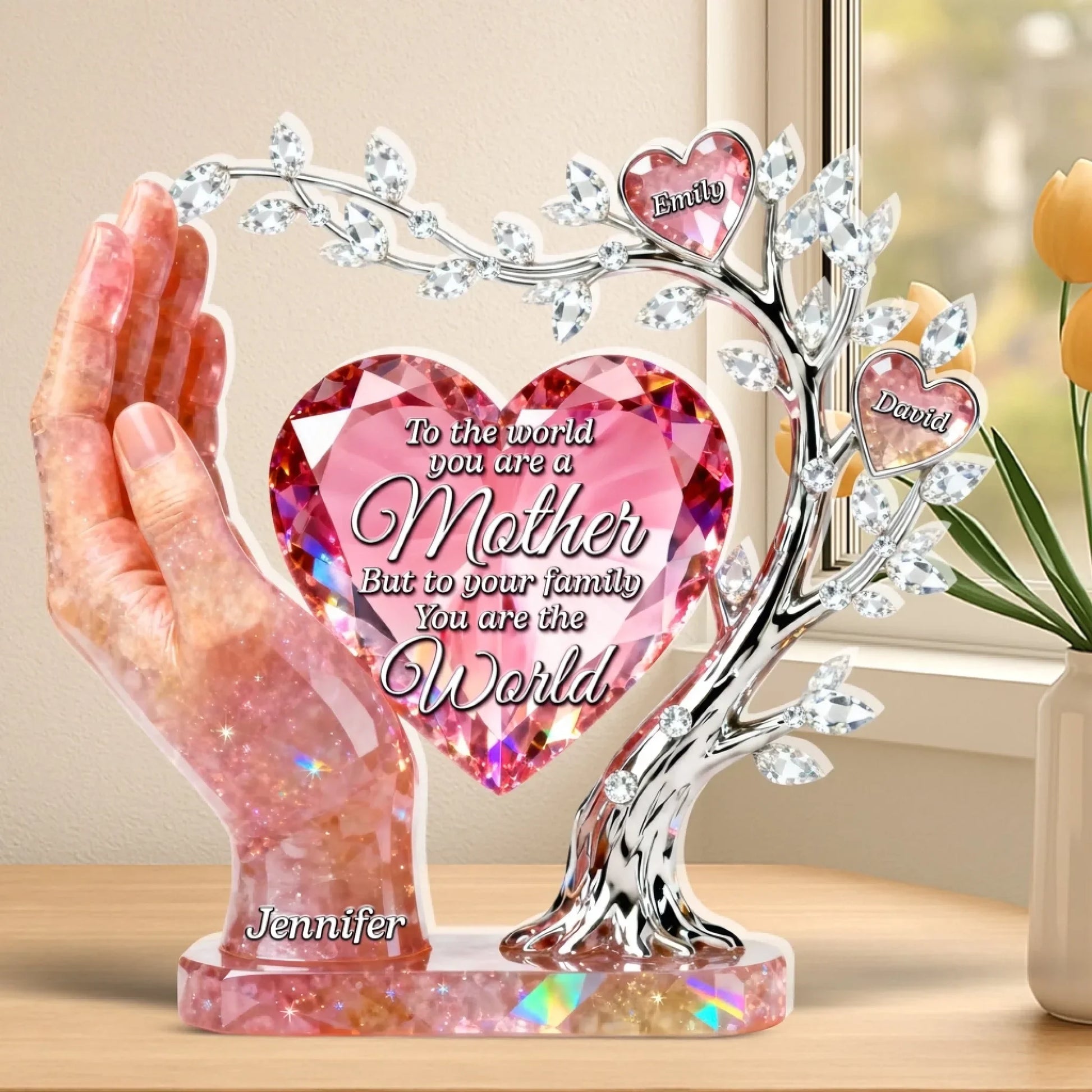 Heart of Family Acrylic Plaque – Personalized Gifts For Mom 3