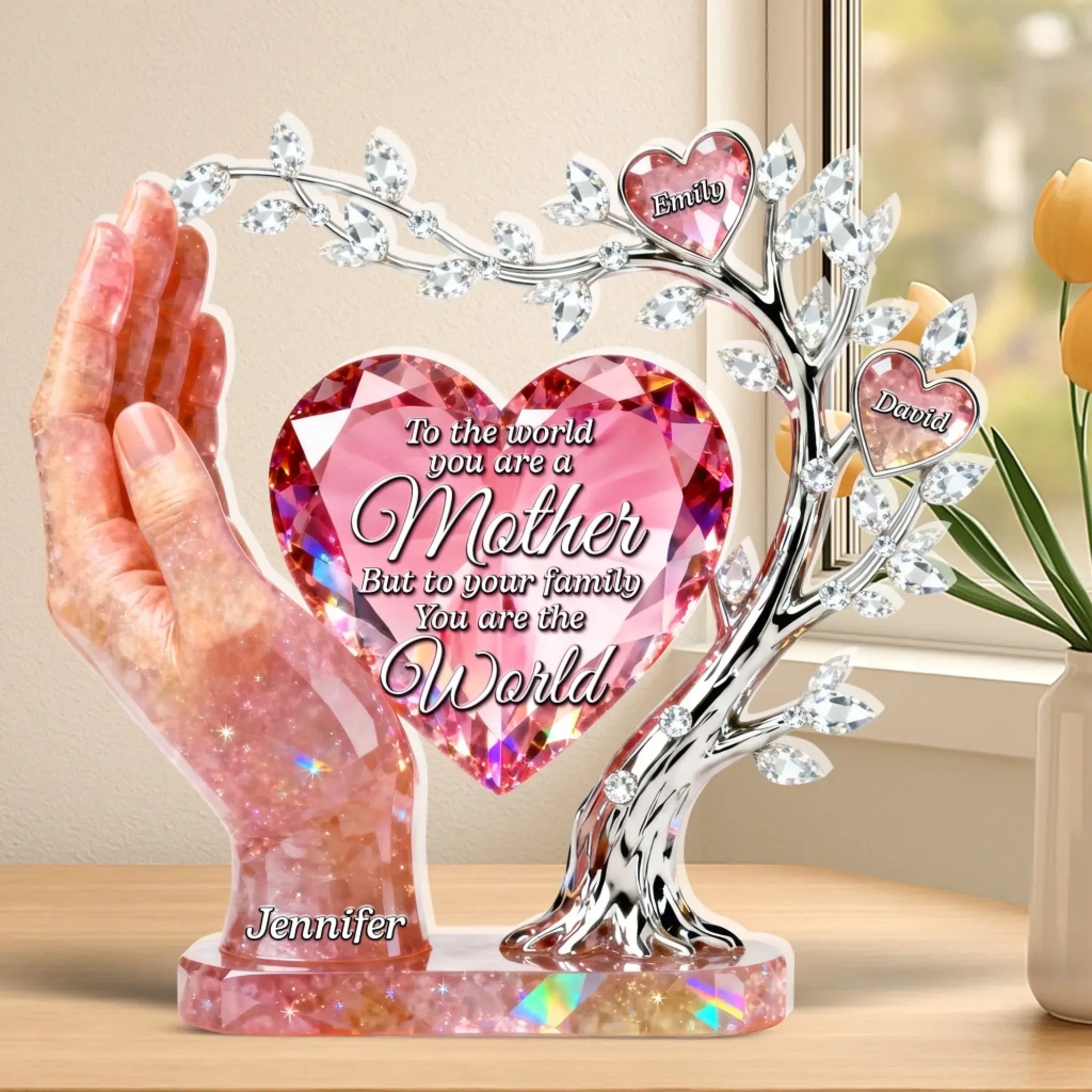 Heart of Family Acrylic Plaque – Personalized Gifts For Mom 3