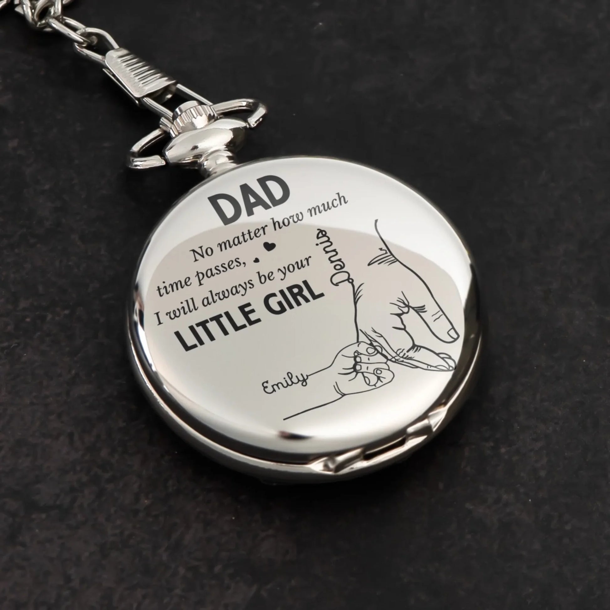 Father's Day Gifts, How Much Time Passes, I Will Always Be Your Little Girl - Personalized Pocket Watch 1