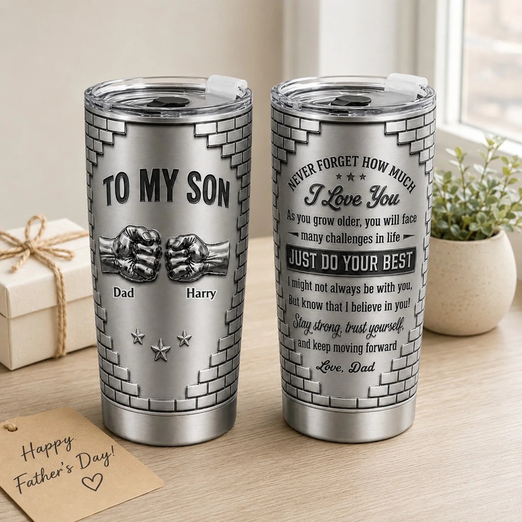 Son Just Do Your Best Tumbler Mockup 3
