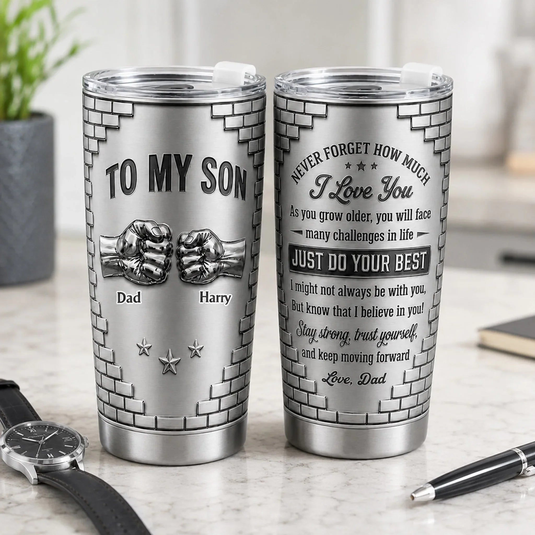 Son Just Do Your Best Tumbler Mockup 5
