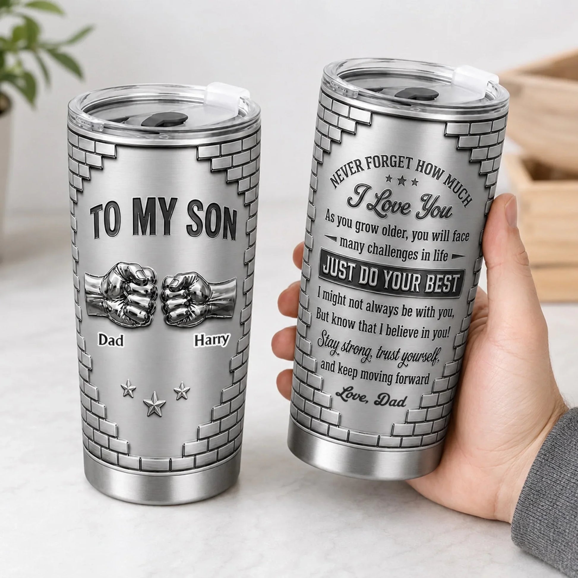 Son Just Do Your Best Tumbler Mockup 1