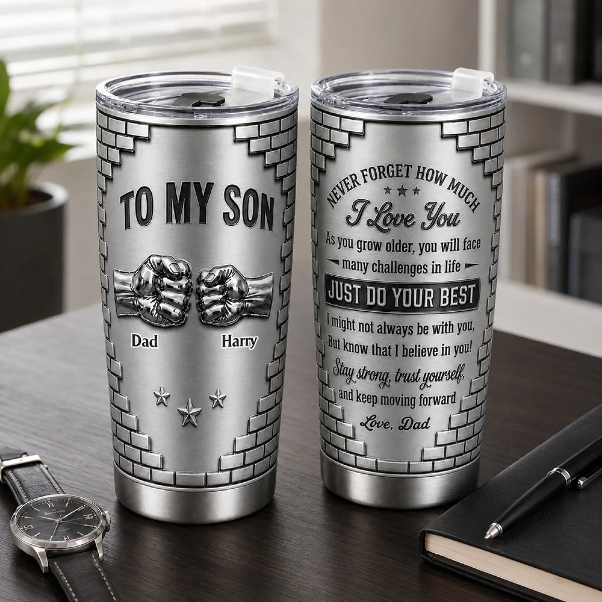 Son Just Do Your Best Tumbler Mockup 2