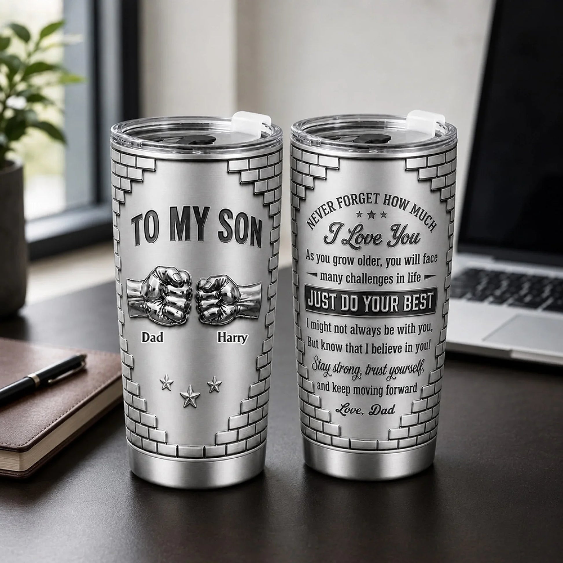 Son Just Do Your Best Tumbler Mockup 4