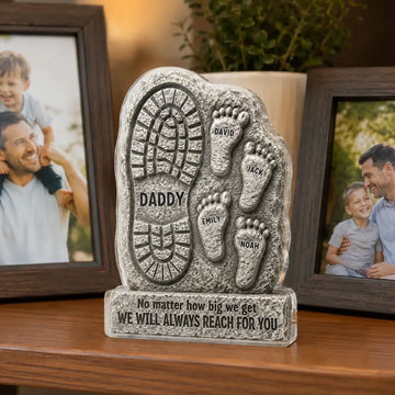 No Matter How Big We Get Always Reach For You Dad - Personalized Acrylic Block Plaque 2
