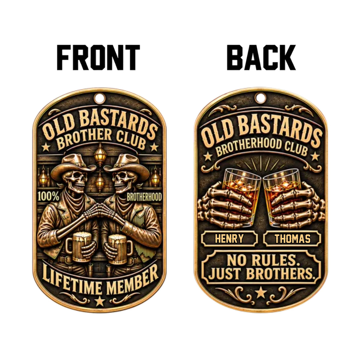 Brotherhood Never Goes Out Style - Personalized Printing Premium Aluminum Keychain