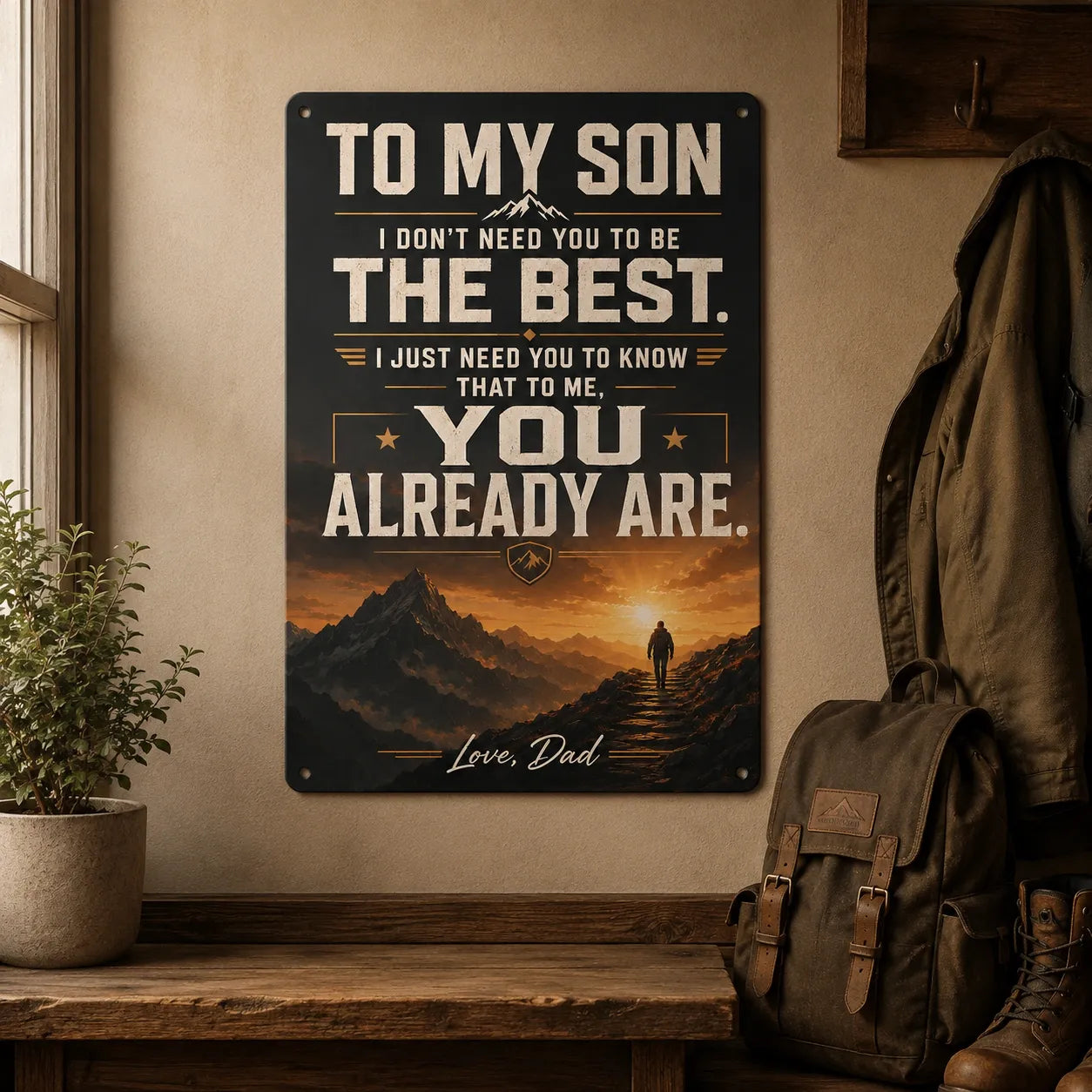 To My Son Metal Sign - Proud To Be Your Dad - Meaningful Gift From Dad