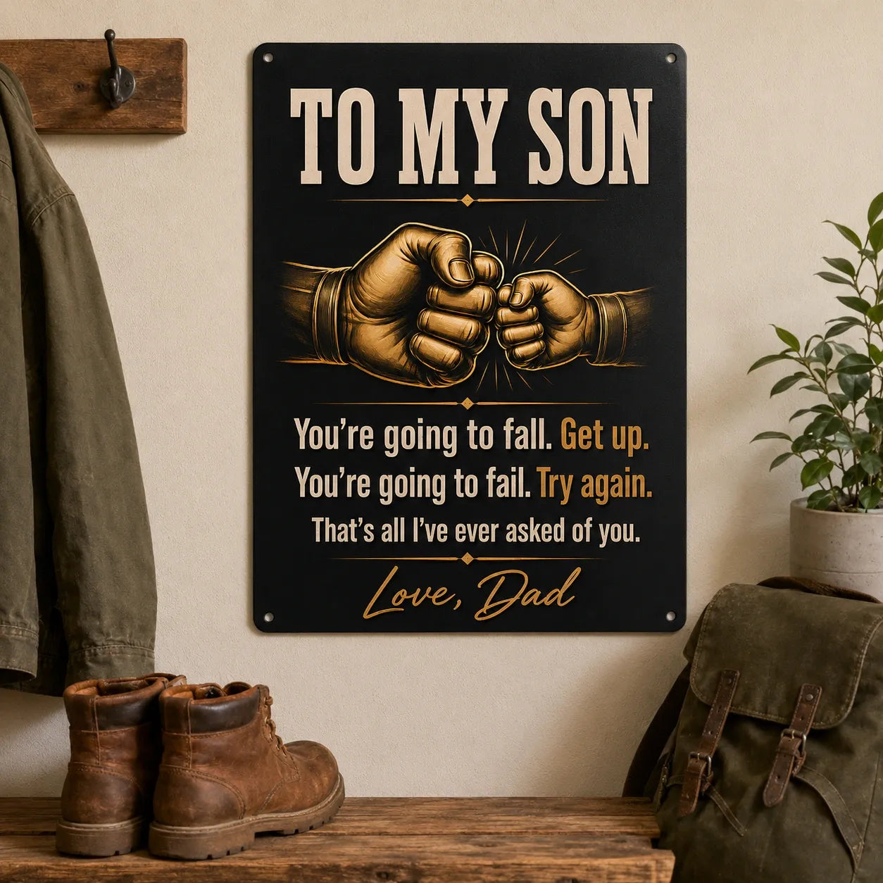 To My Son Metal Sign - Proud To Be Your Dad - Meaningful Gift From Dad