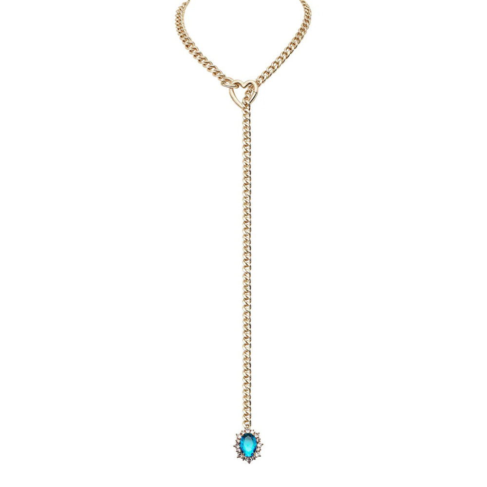 Gemstone Charm Slip Chain Choker