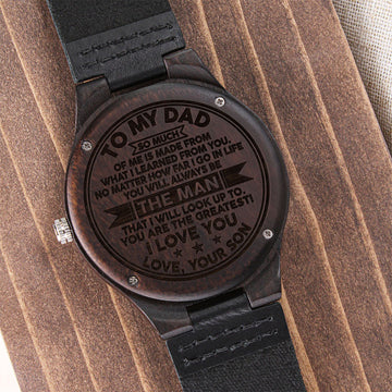 Dad Always Be The Man, Engraved Wooden Watch, Father's Day Gift Idea For Dad