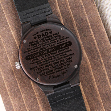 Dad For All The Times, Engraved Wooden Watch, Father's Day Gift Idea For Dad