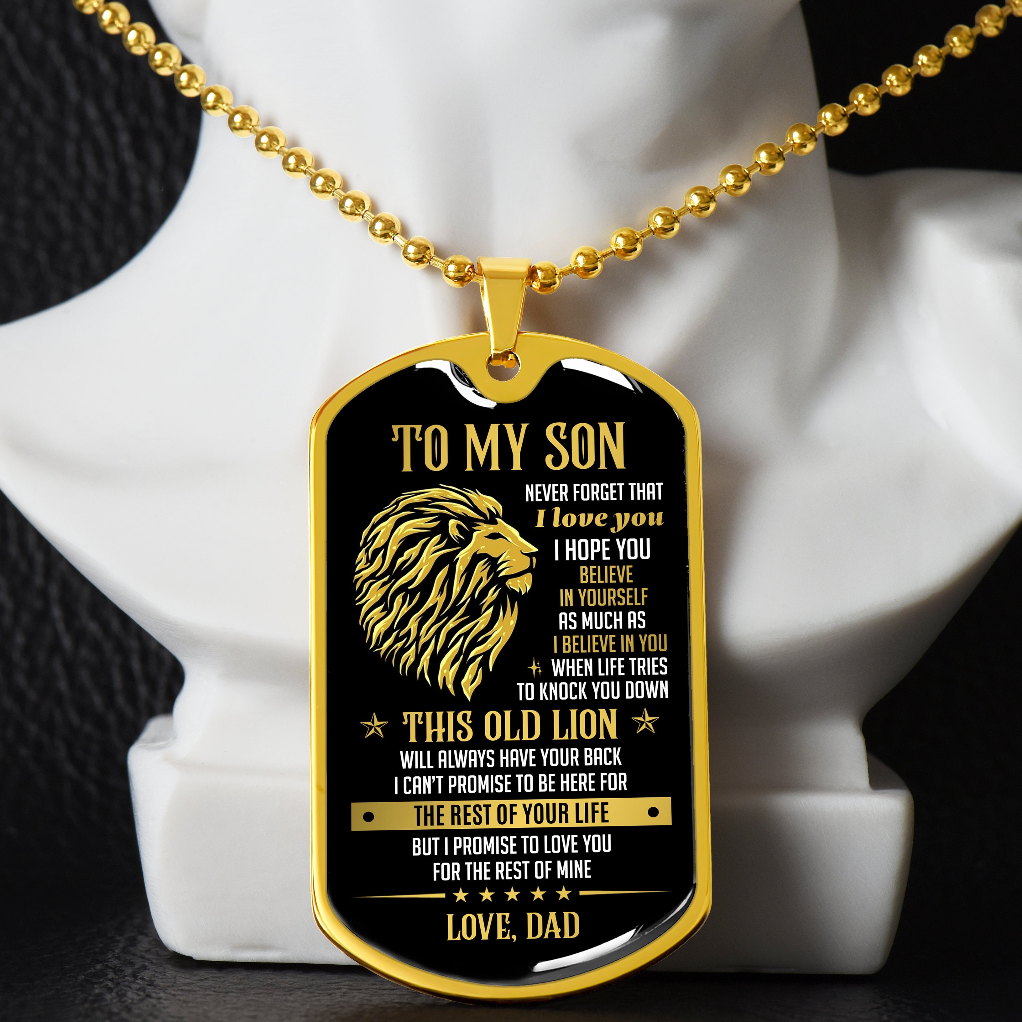 To My Son - This Old Lion Love You For The Rest Of Mine, Dogtag Necklace Gift