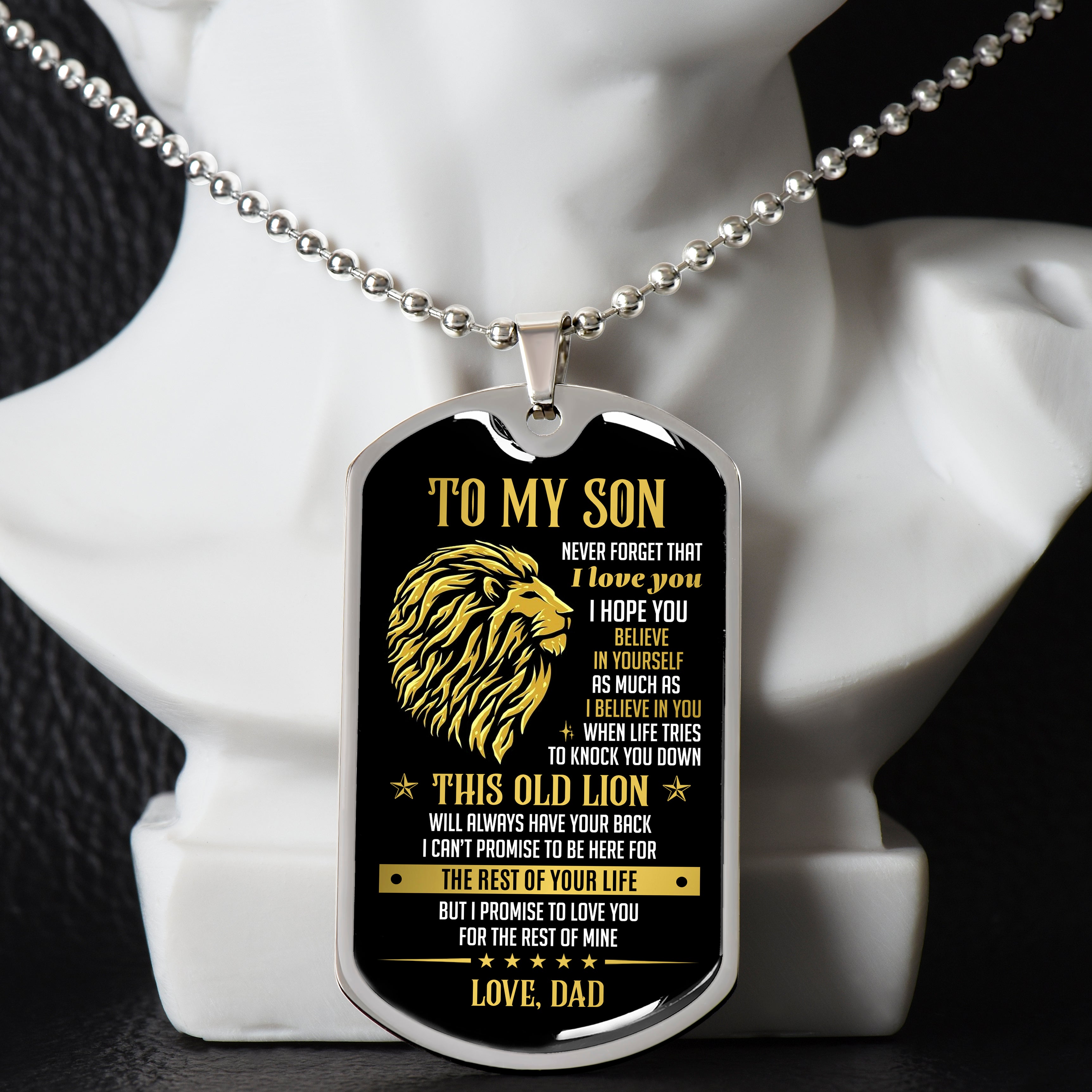 To My Son - This Old Lion Love You For The Rest Of Mine, Dogtag Necklace Gift