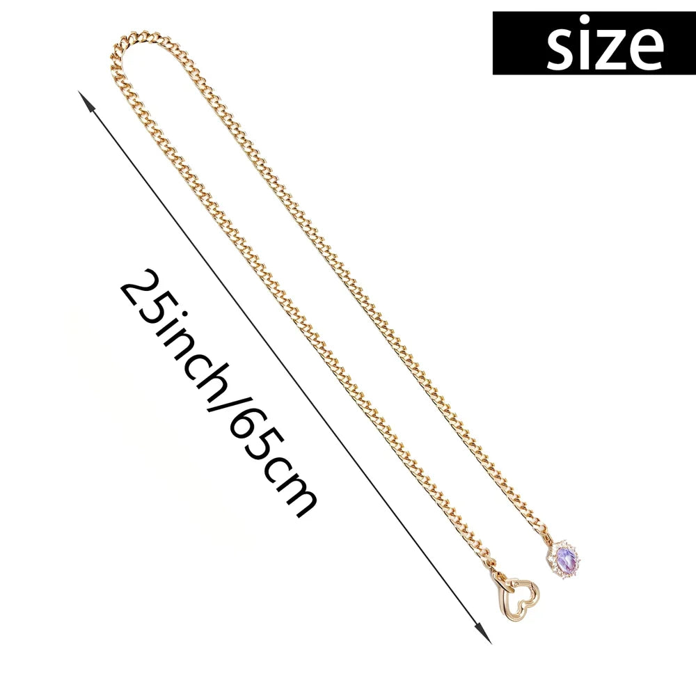 Gemstone Charm Slip Chain Choker