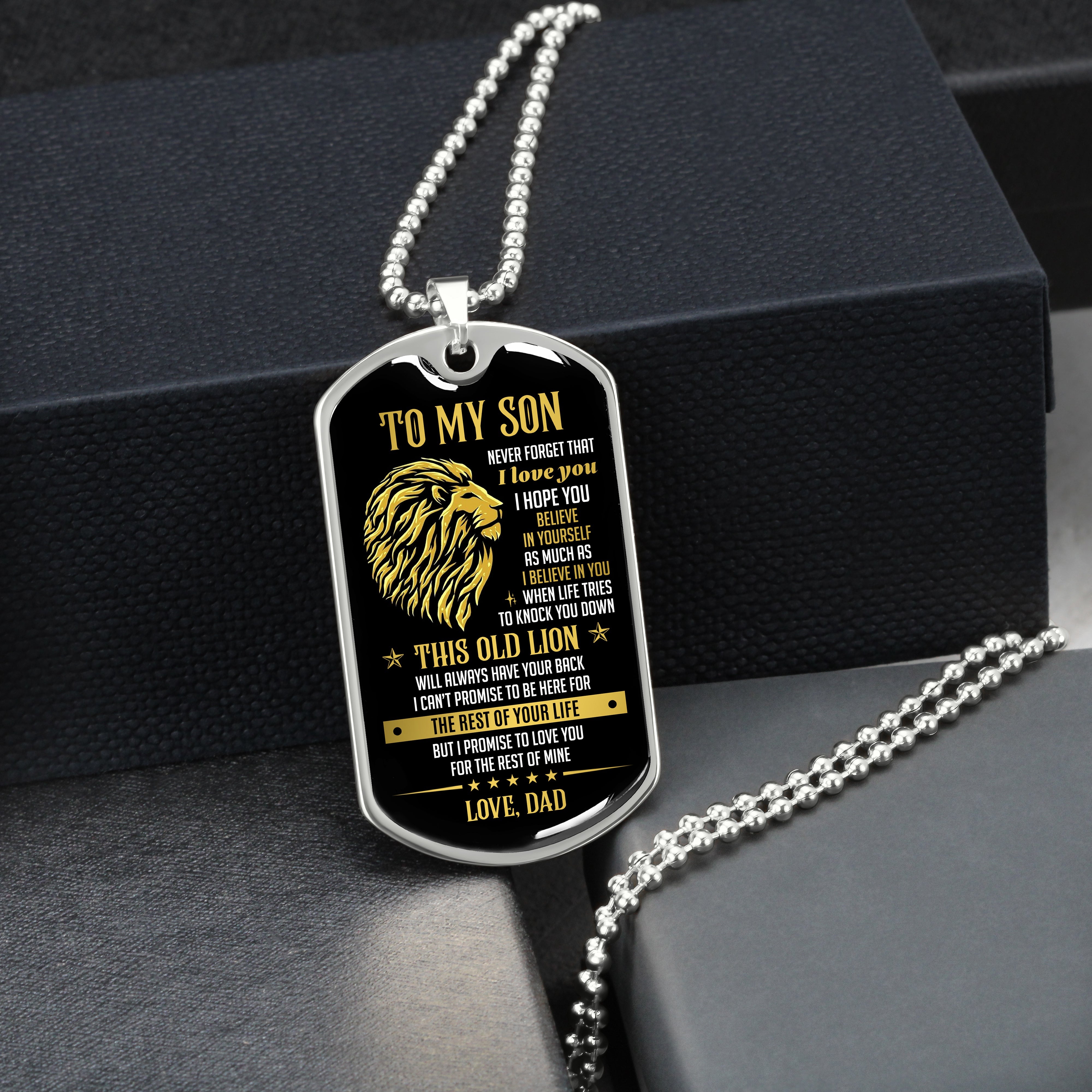 To My Son - This Old Lion Love You For The Rest Of Mine, Dogtag Necklace Gift