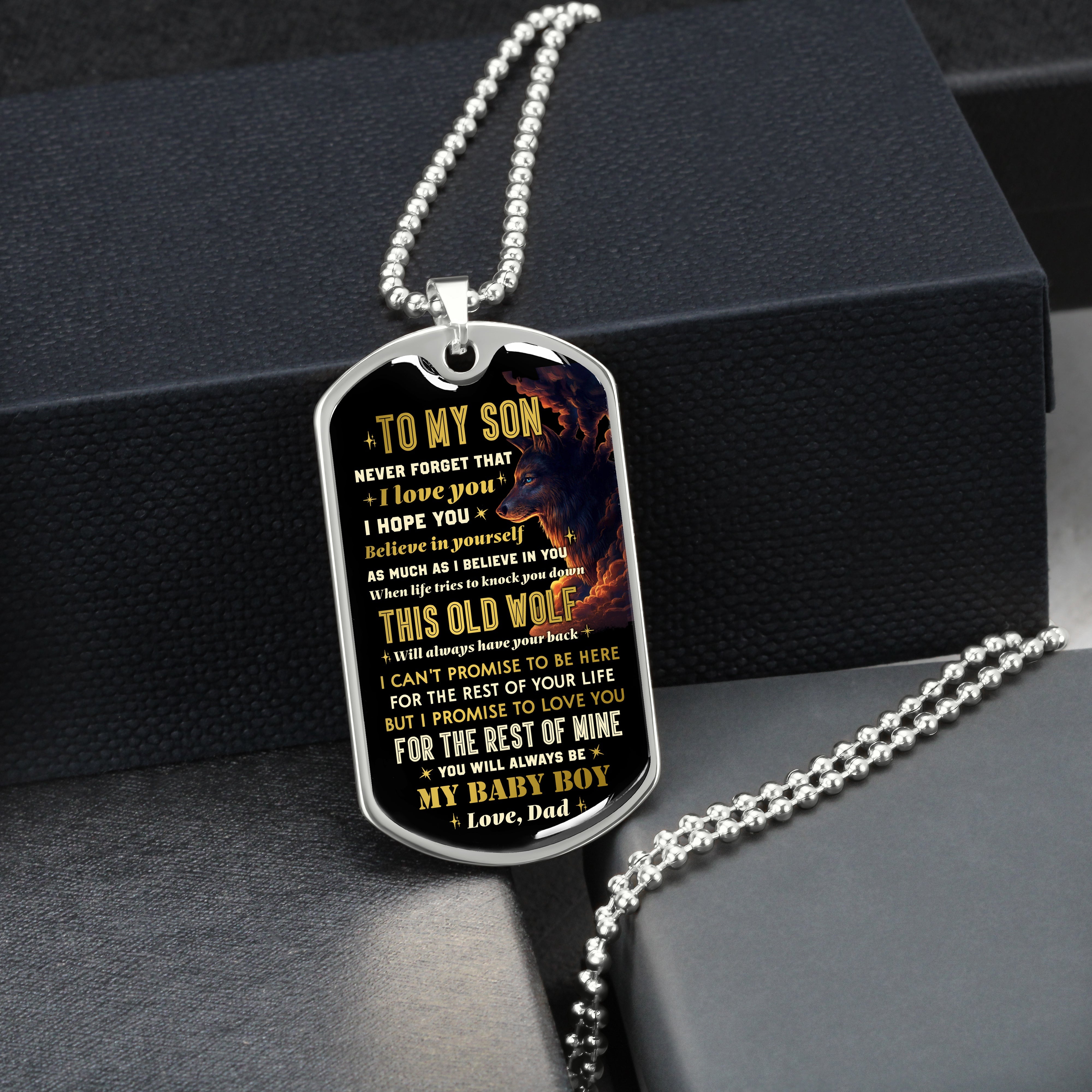 To My Son - I Will Always Have Your Back, DogTag Necklace Gift