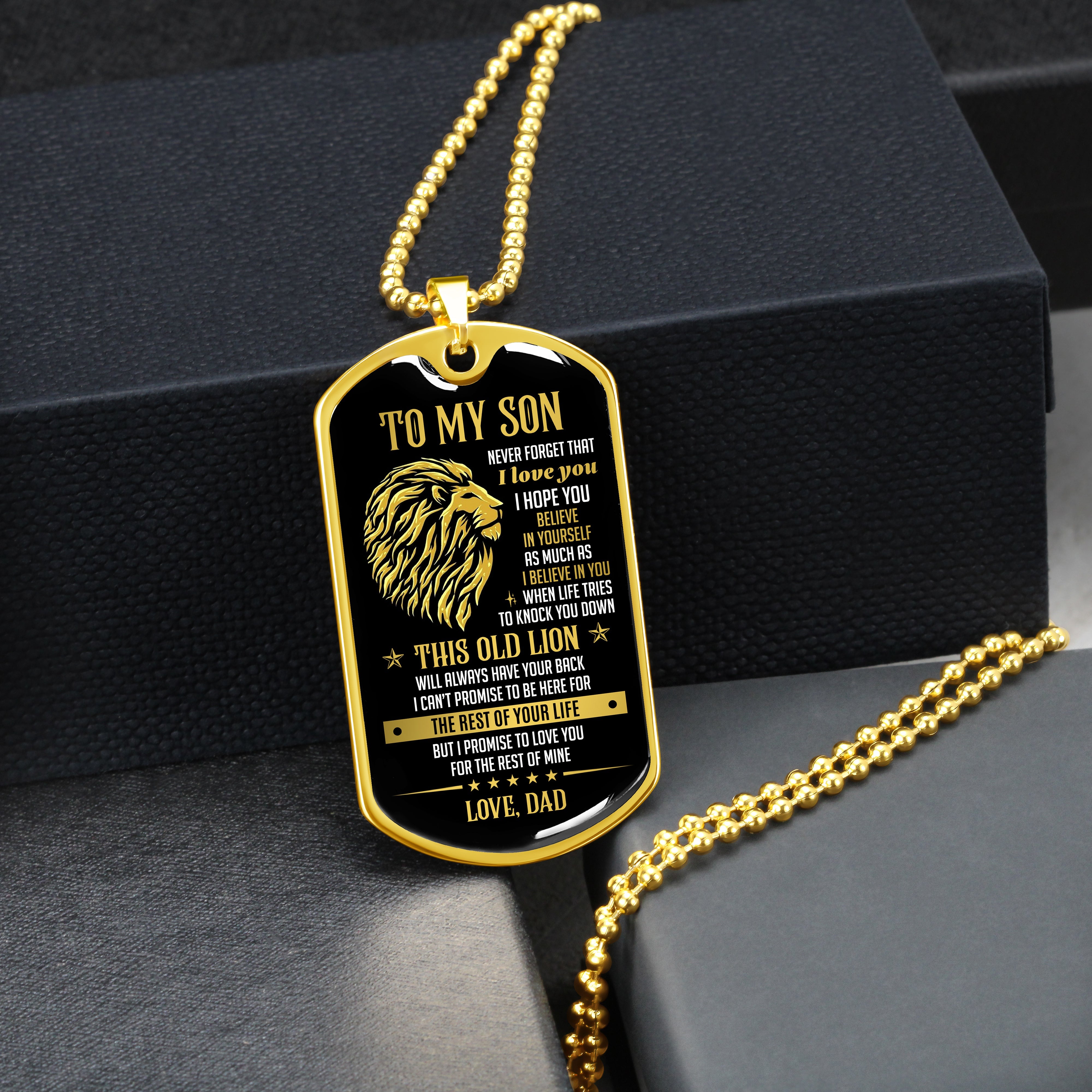 To My Son - This Old Lion Love You For The Rest Of Mine, Dogtag Necklace Gift