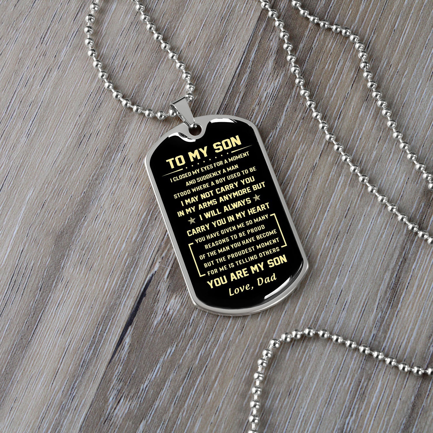 To My Son Gift From Dad | You Are My Son | Dog Tag Necklace Military Ball Chain