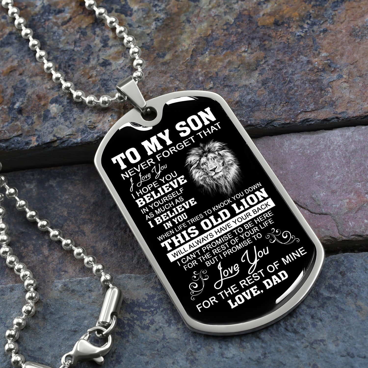 Son Never Forget That I Love You | Best Gift From Dad | Dog Tag Necklace For Son