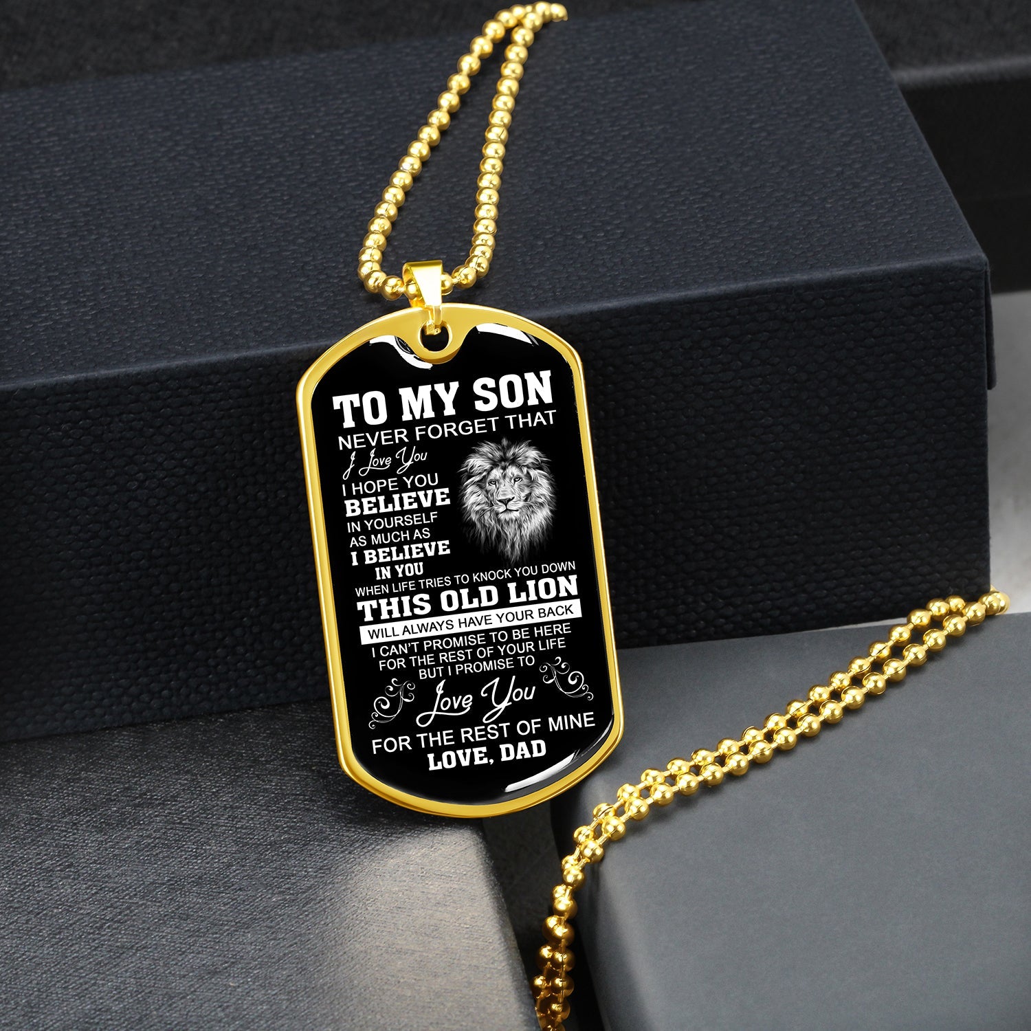 Son Never Forget That I Love You | Best Gift From Dad | Dog Tag Necklace For Son