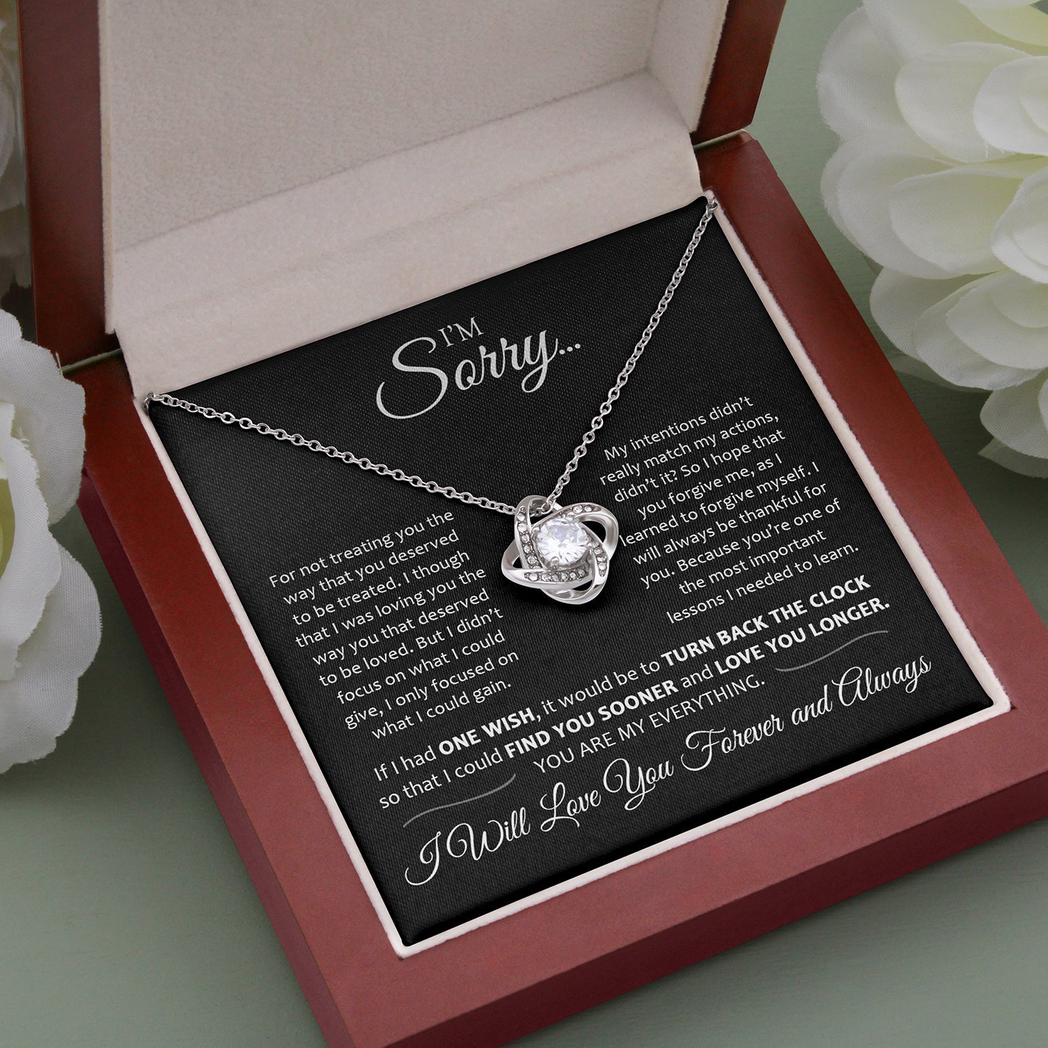 I'm Sorry | Valentine Day Gift For Her | Love Knot Necklace