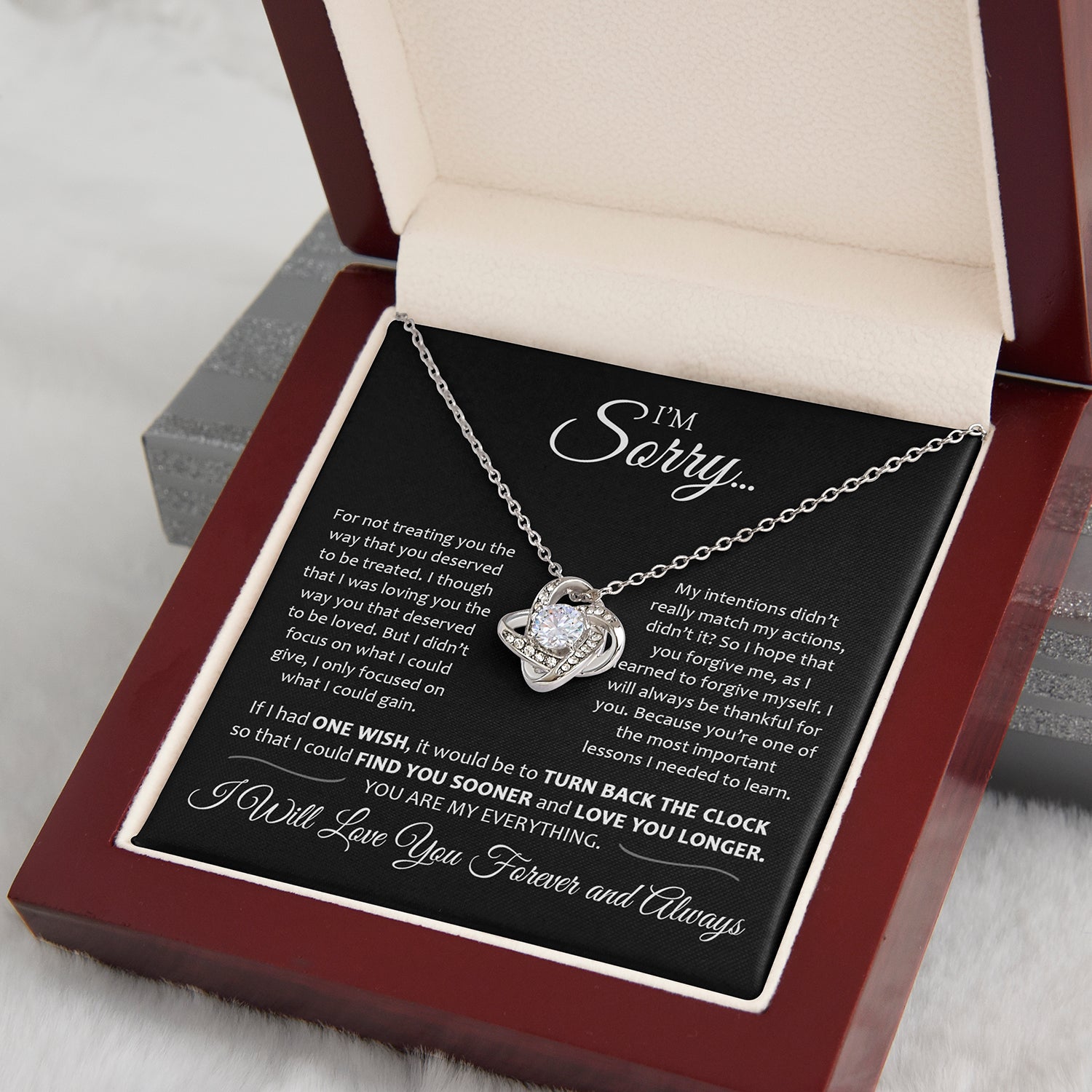 I'm Sorry | Valentine Day Gift For Her | Love Knot Necklace