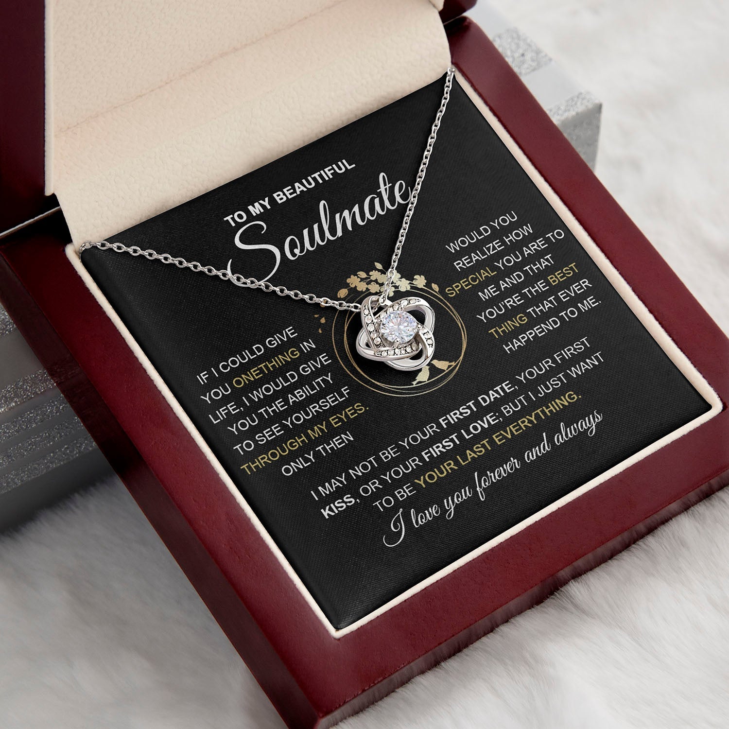 To My Beautiful Soulmate | If I Could Give You Onething | Love Knot Necklace