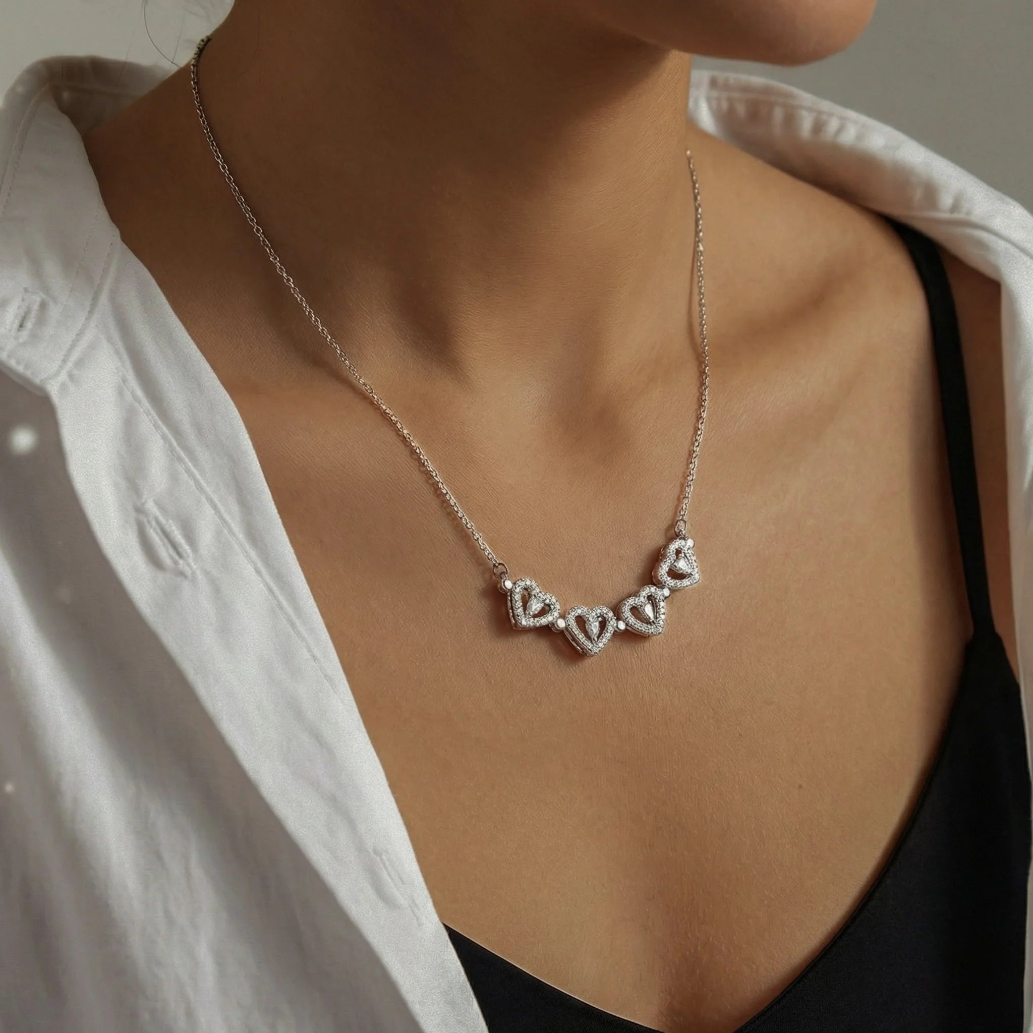 Proud To Be Your Dad - Magnetic Hearts Necklace - Gift Idea For Daughter