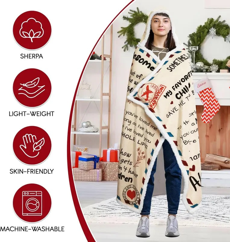 Best Mom Ever Wearable Hooded Blanket - Christmas Gift For Mother