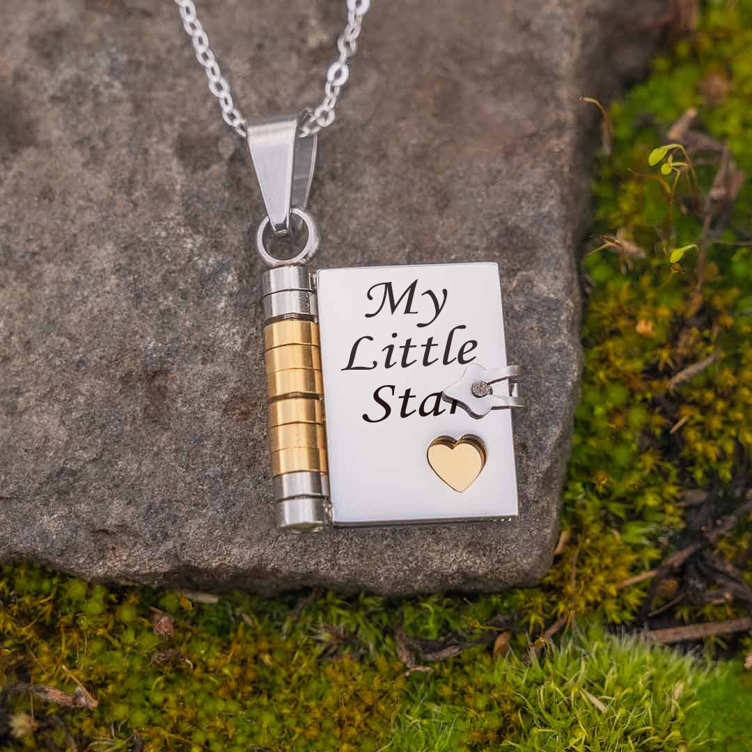 My Little Star Book Necklace for Daughter - Birthday Graduation Gift From Dad Mom