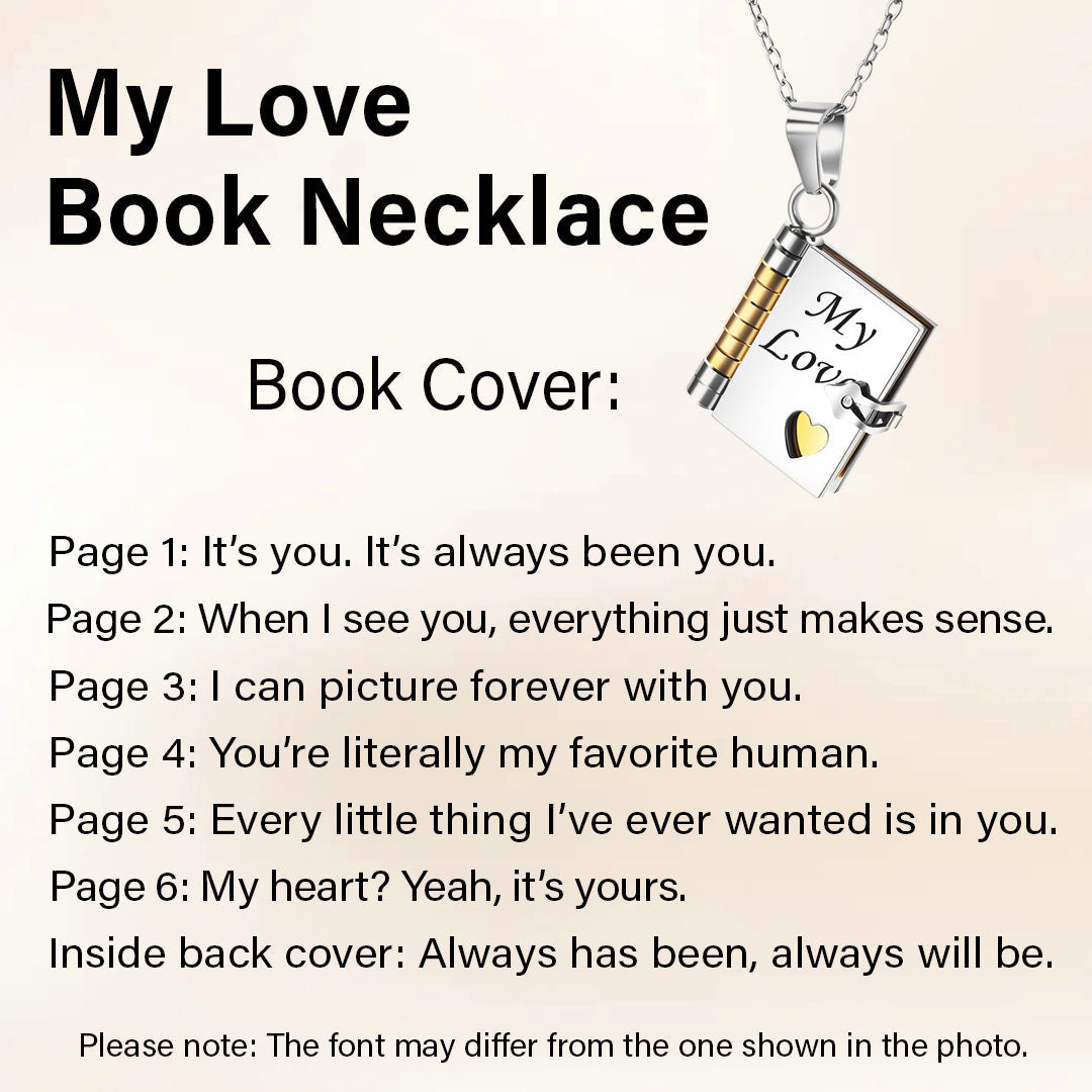 My Love Book Necklace - Anniversary Gift for Wife Girlfriend