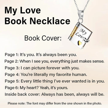 My Love Book Necklace - Anniversary Gift for Wife Girlfriend