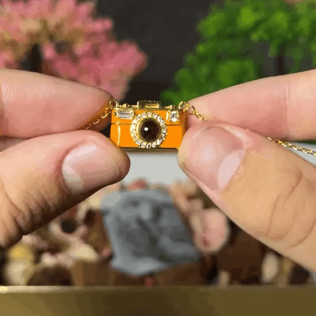 Personalized Mini Camera Projection Necklace
