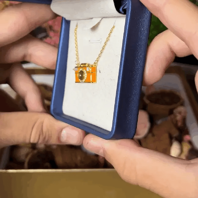 Personalized Mini Camera Projection Necklace