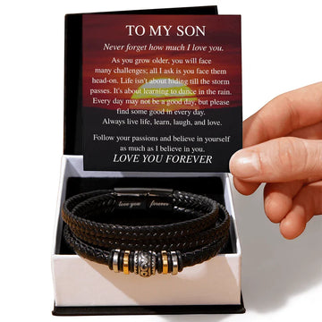 Son Live Learn Laugh Love - Love You Forever Bracelet - Perfect Gift for Son