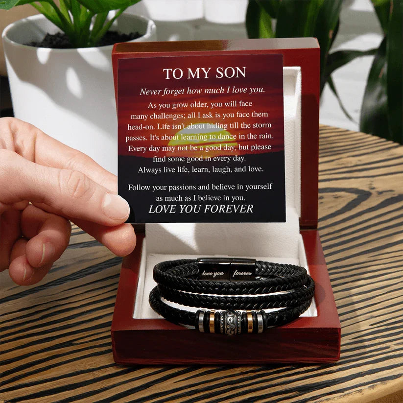 Son Live Learn Laugh Love - Love You Forever Bracelet - Perfect Gift for Son