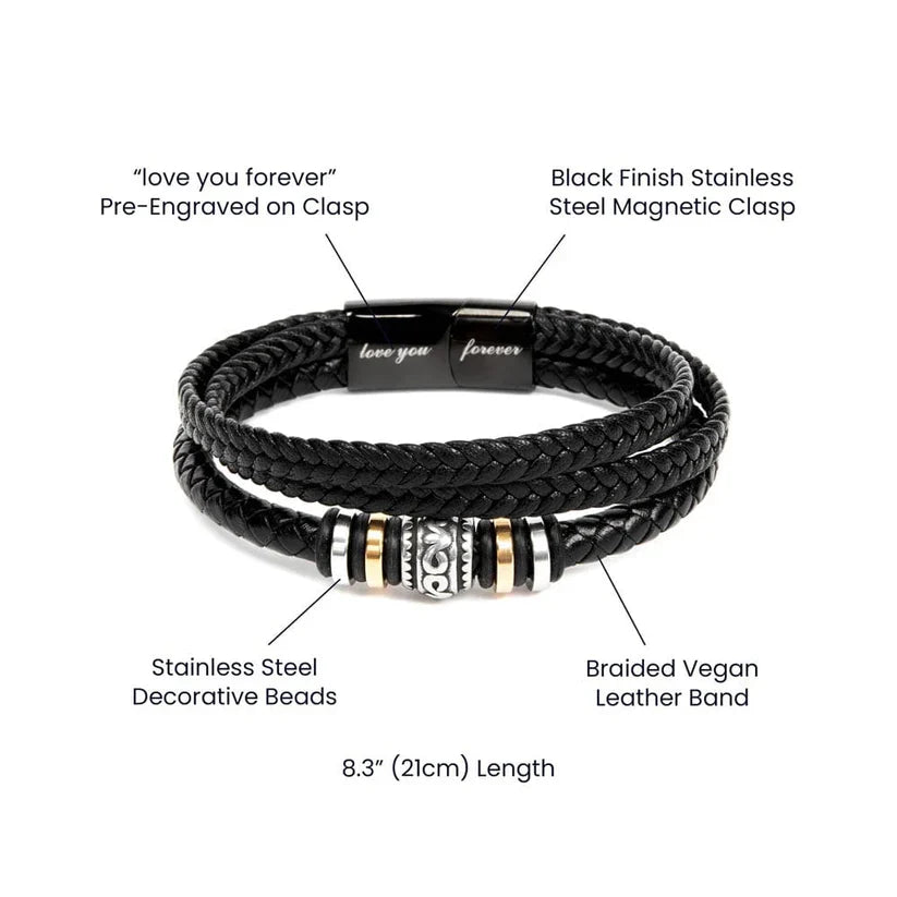 Son Live Learn Laugh Love - Love You Forever Bracelet - Perfect Gift for Son